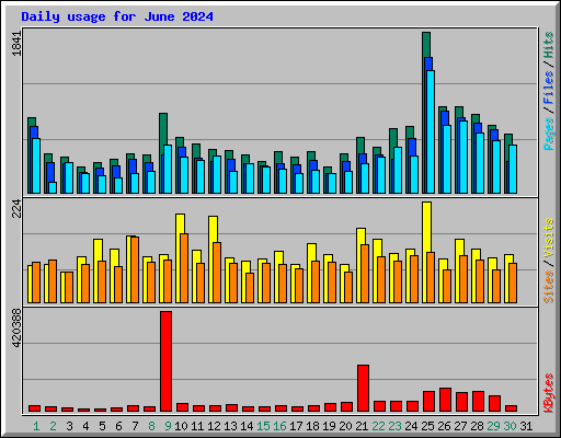 Daily usage for June 2024