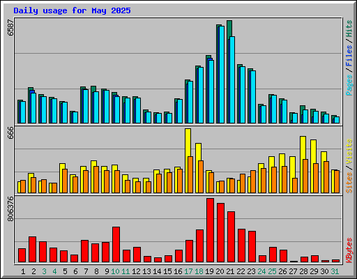 Daily usage for May 2025