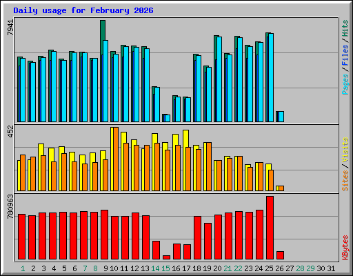 Daily usage for February 2026