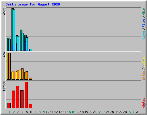 Daily usage for August 2026