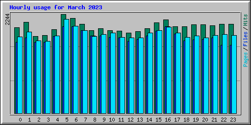 Hourly usage for March 2023