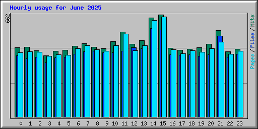 Hourly usage for June 2025