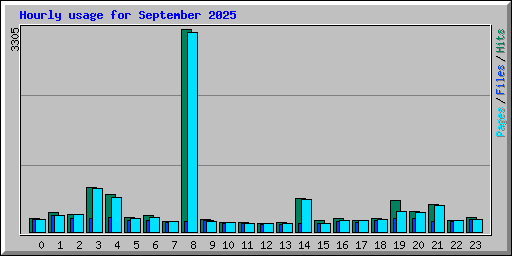 Hourly usage for September 2025