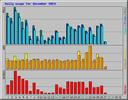 Daily usage for December 2024