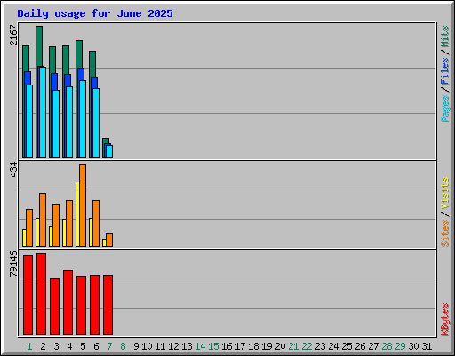 Daily usage for June 2025