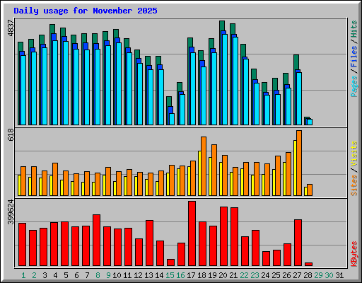 Daily usage for November 2025