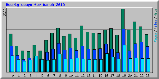 Hourly usage for March 2019
