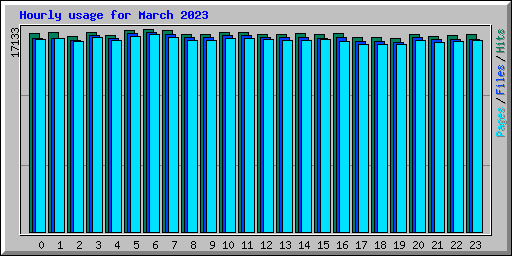 Hourly usage for March 2023