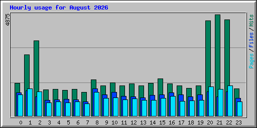 Hourly usage for August 2026